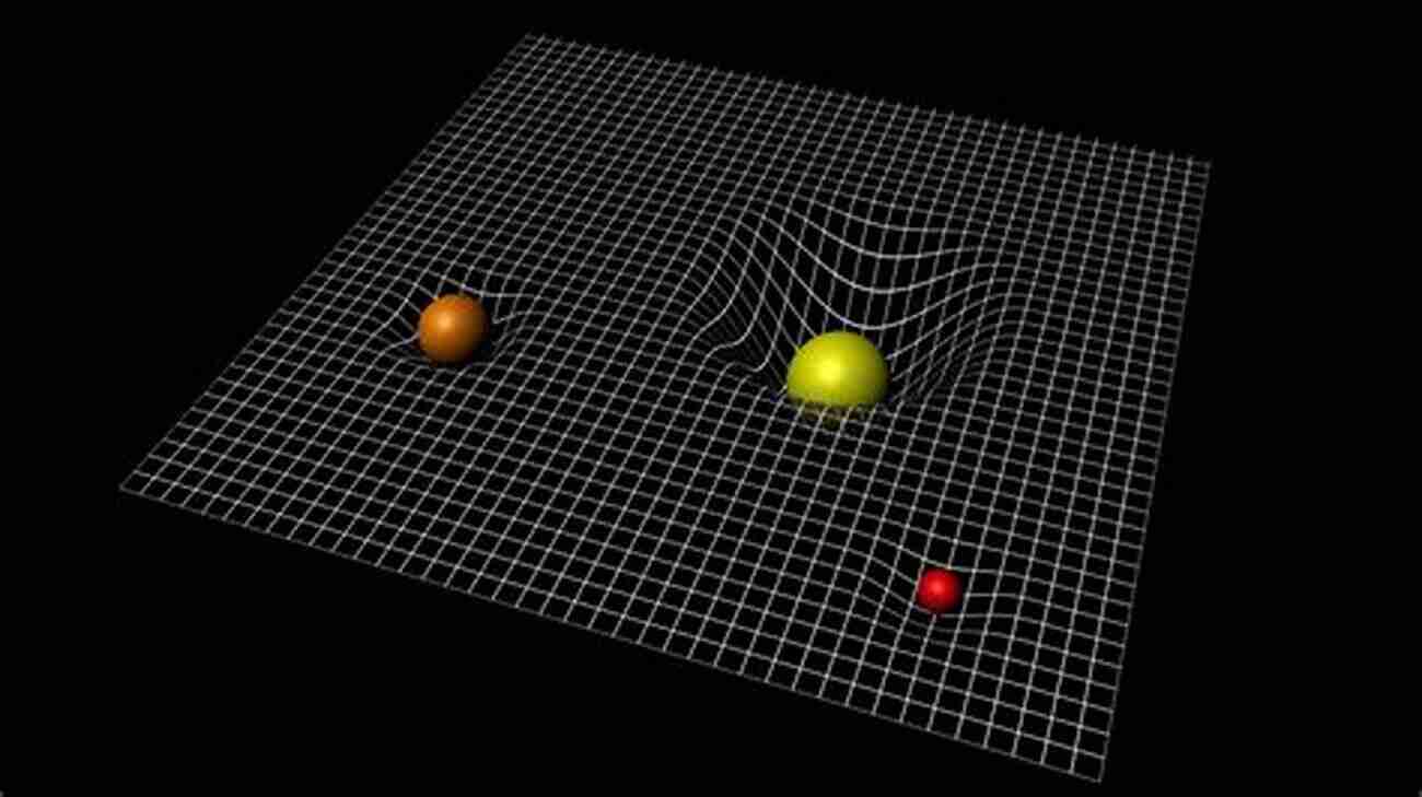 Albert Einstein Explaining The Concept Of Gravity Through The Curvature Of Spacetime. Einstein S Cosmos: How Albert Einstein S Vision Transformed Our Understanding Of Space And Time (Great Discoveries)