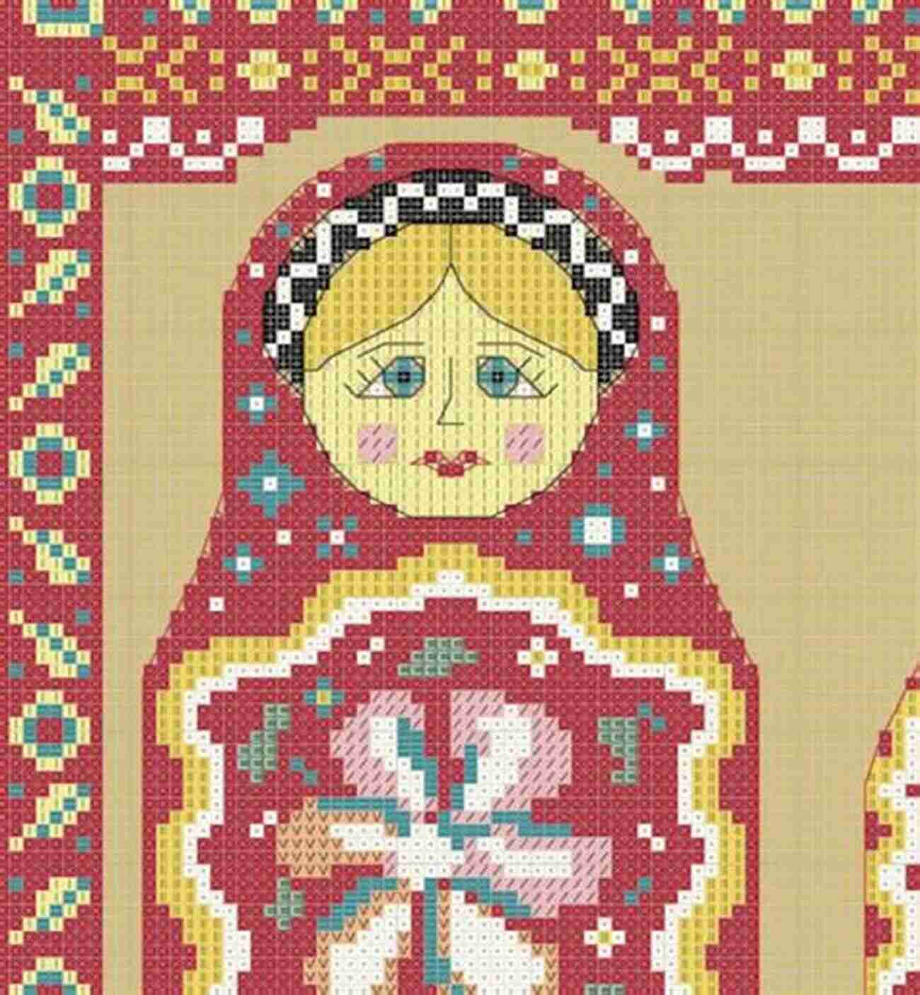 Cross Stitch Pattern Of Quirky Matryoshka Dolls. Click Here To Discover The Charm Cross Stitch Patterns Teresa Doll Embroidery Design In Pdf DMC Floss Edition (Cross Stitch Patterns With Dolls)