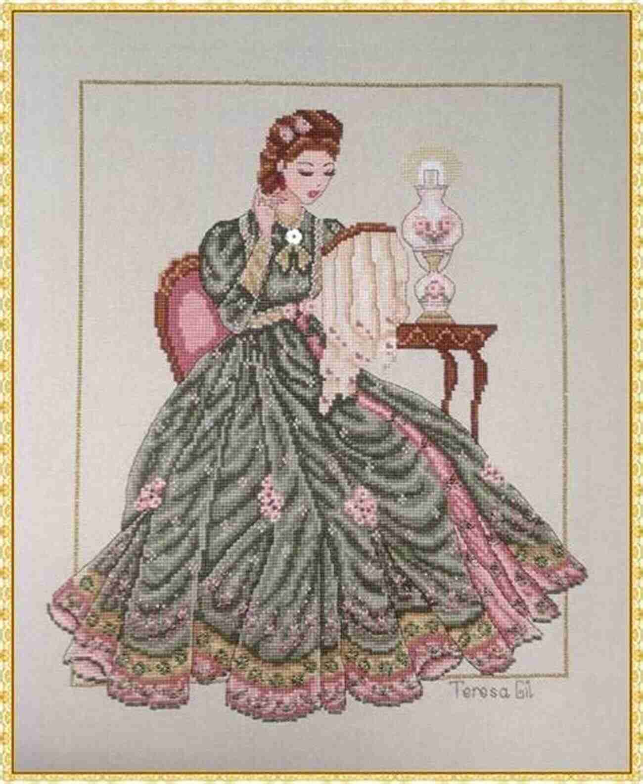 Cross Stitch Pattern Of A Vintage Victorian Lady. Click Here To Embody The Elegance Cross Stitch Patterns Teresa Doll Embroidery Design In Pdf DMC Floss Edition (Cross Stitch Patterns With Dolls)