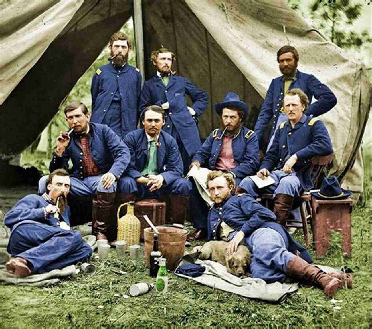 Custer Inspecting His Regiment At A Camp During The Civil War Fighting Indians In The 7th United States Cavalry : Custer S Favorite Regiment