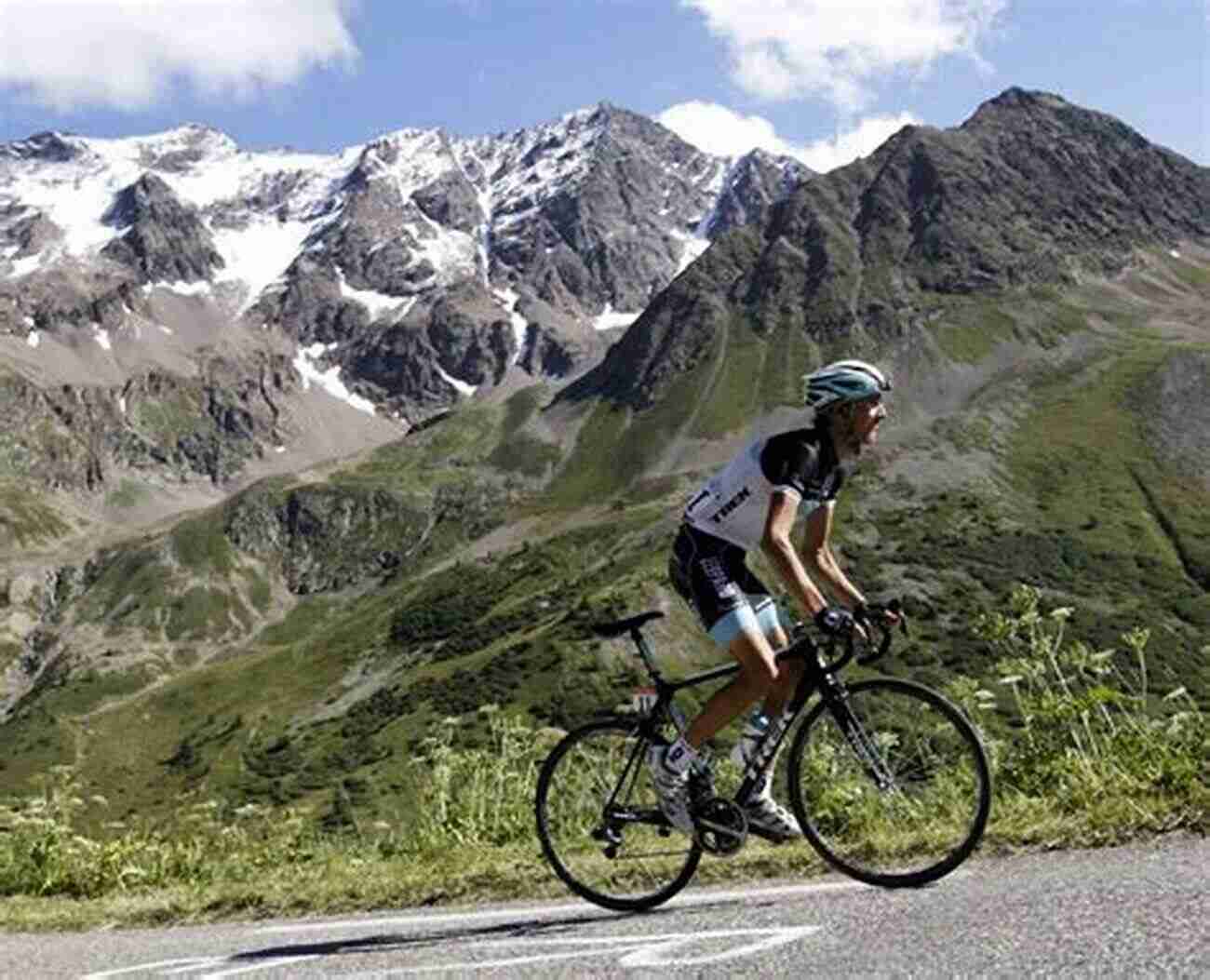 Cyclist Climbing The Famous Col Du Galibier In The French Alps The Great Bounce: A Journal Of Mountain Road Cycling In France And The Dolomites