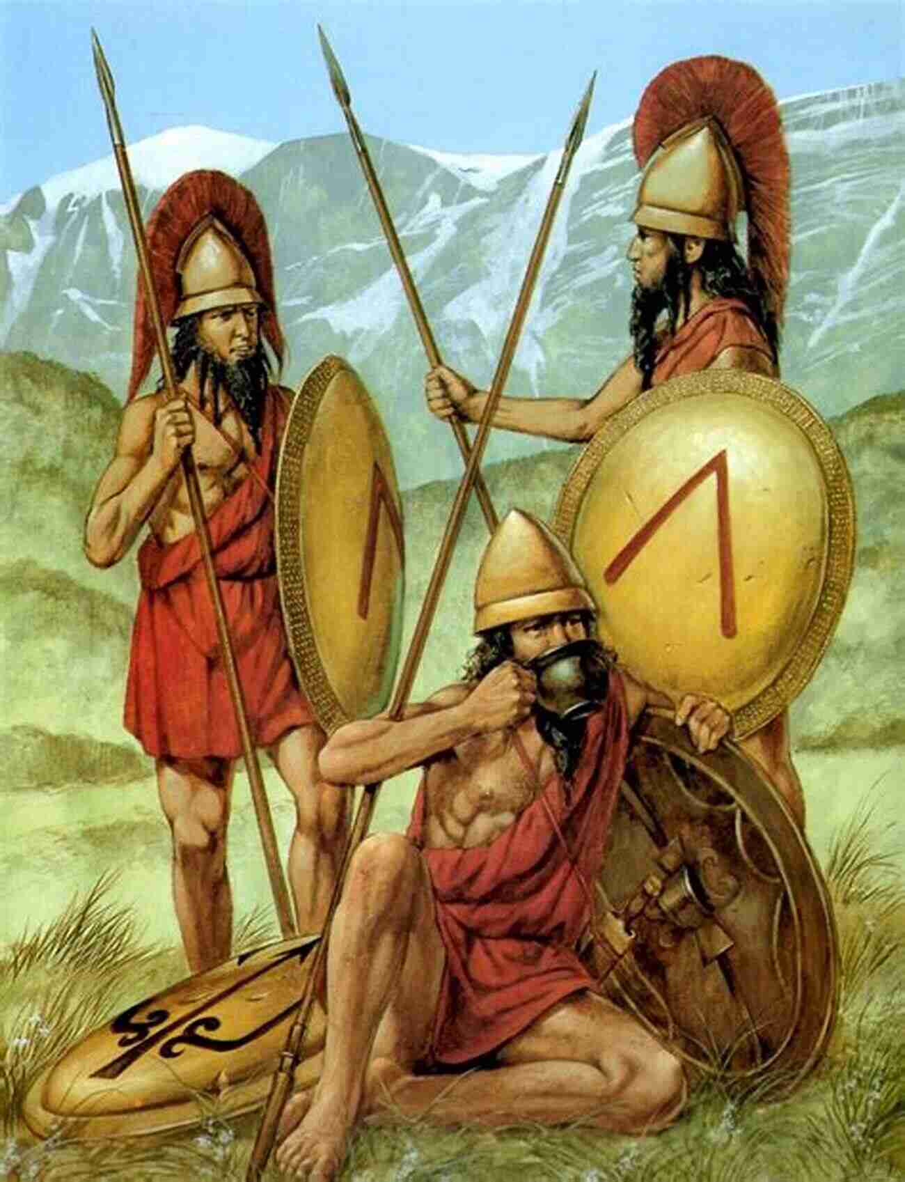 Illustration Of Spartan Warriors In Battle The Religion Of Babylonia And Assyria: With Historical Pictures And Illustrations