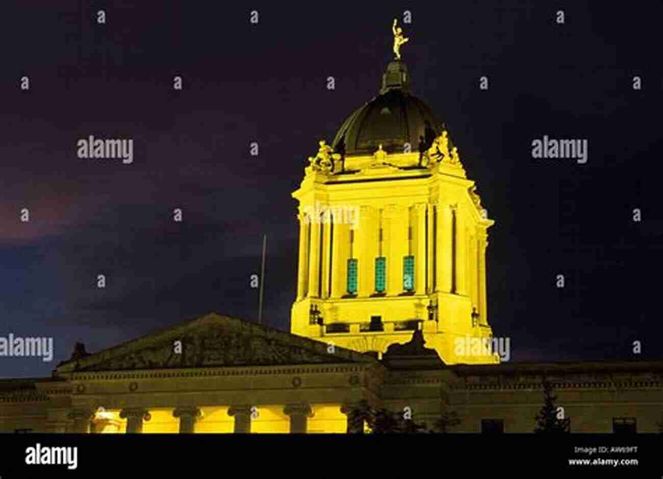 Manitoba Legislative Building At Night In Winnipeg Manitoba, Canada Winnipeg Manitoba Canada 2 In Colour Photos: Saving Our History One Photo At A Time