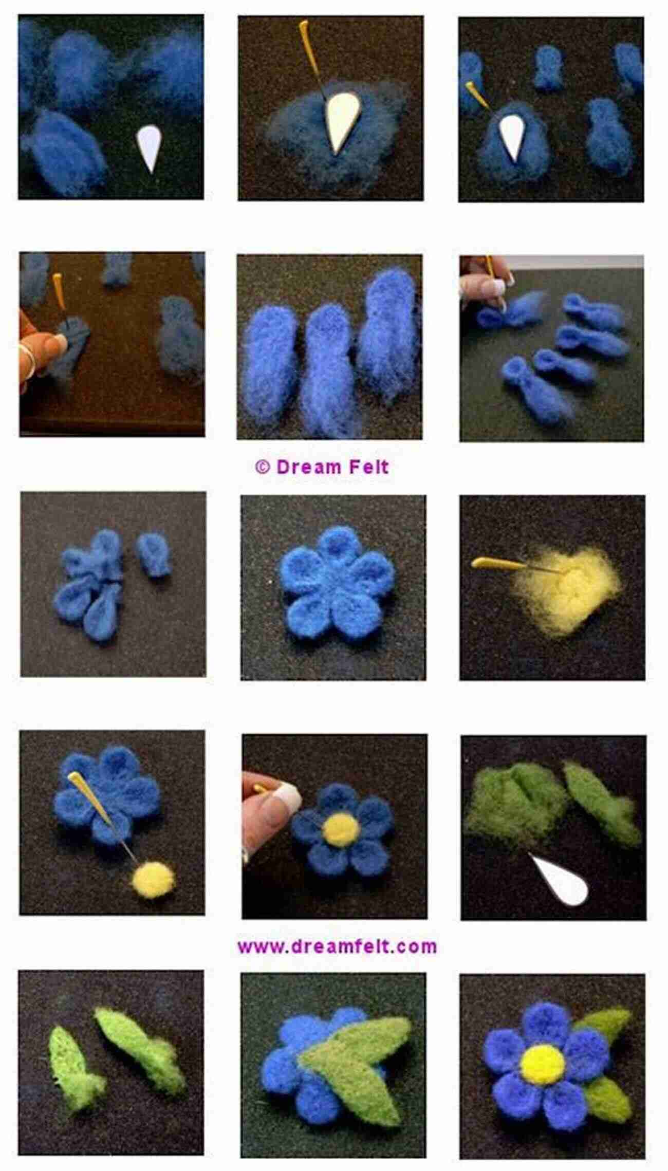 Step By Step Tutorial On Creating A Needle Felted Flower Needle Felting Basic Guides: Simple And Detail Needle Felting Tutorials For Beginners