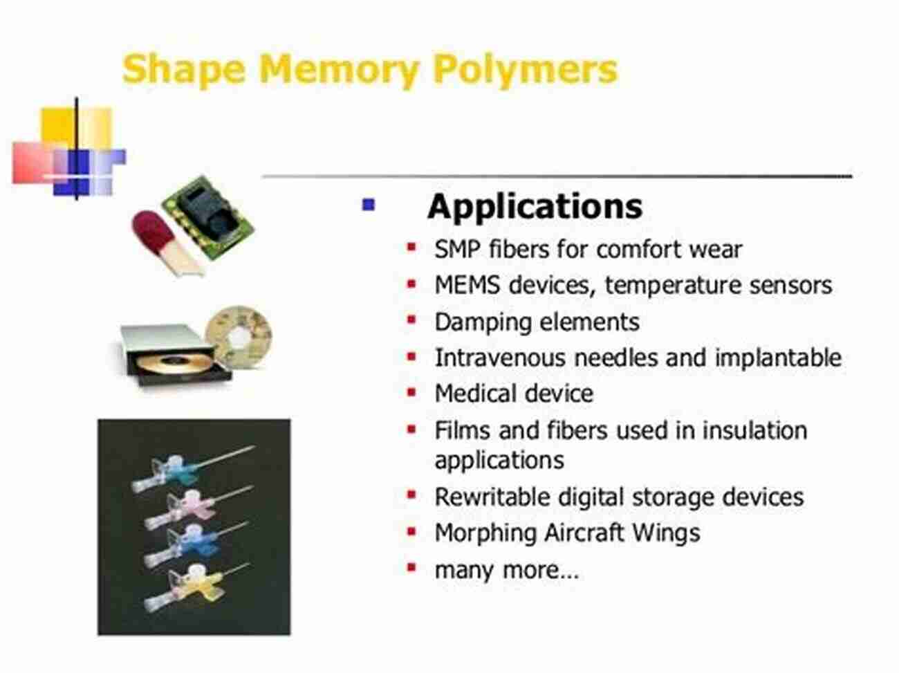 Shape Memory Polymers Applications Shape Memory Polymers: Theory And Application